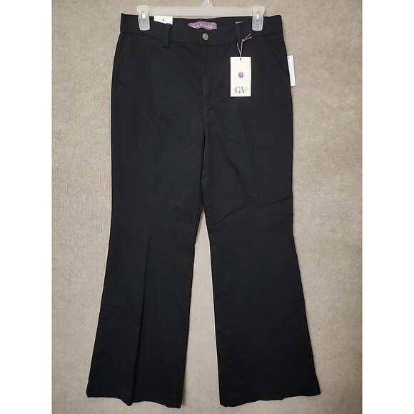 Gloria Vanderbilt Flare Jeans Womens 16 Black Trouser Leg Stretch NEW - Picture 3 of 10